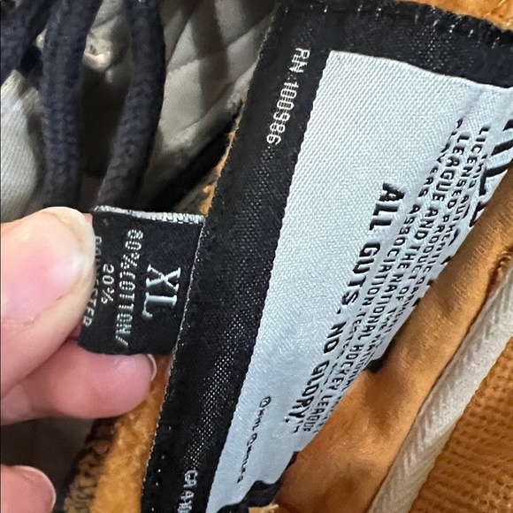 NHL Old Time Hockey Buffalo Sabres 
Navy and Gold Ryan Miller Hooded Sweatshirt - Picture 5 of 5